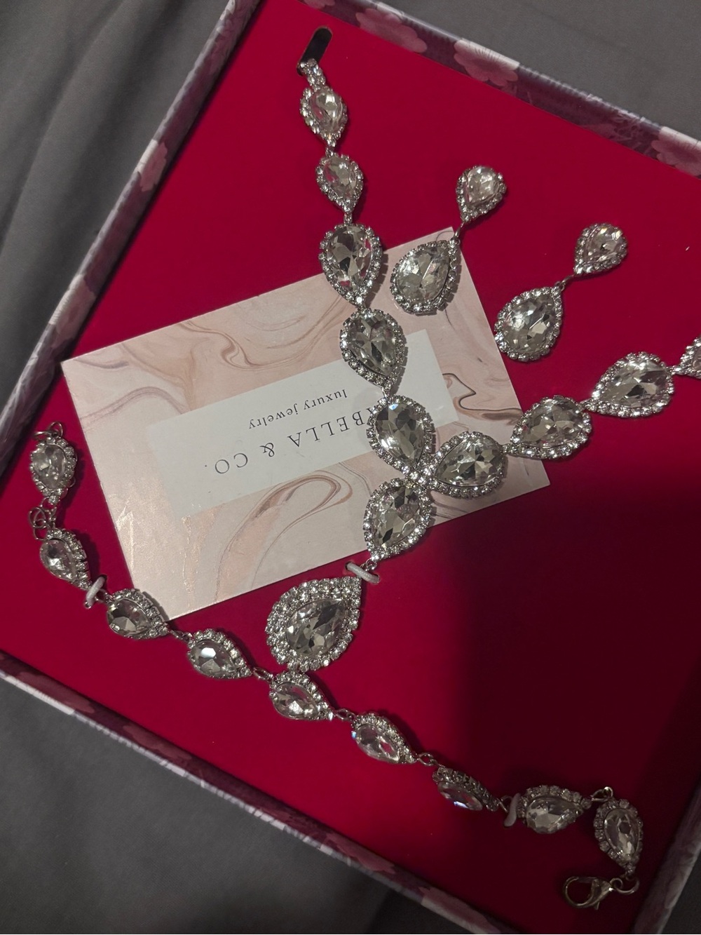 New never worn diamond costume jewelry set